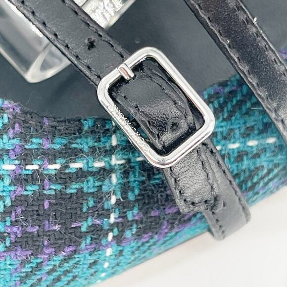 Jimmy Choo Celestia 25 Peacock Tartan Silver Studded Pearl Ballet Flat IT 37.5 - Picture 10 of 13